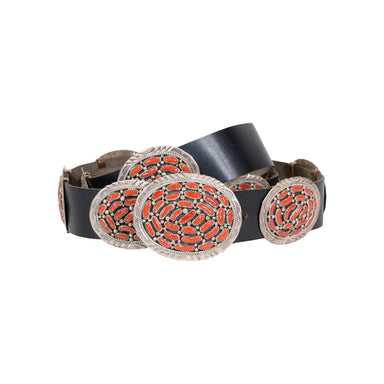 Coral Concho Belt, Jewelry, Belt, Native
