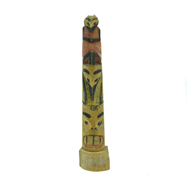 Nuu-chah-nulth Three Figure Model Totem, Native, Carving, Totem Pole