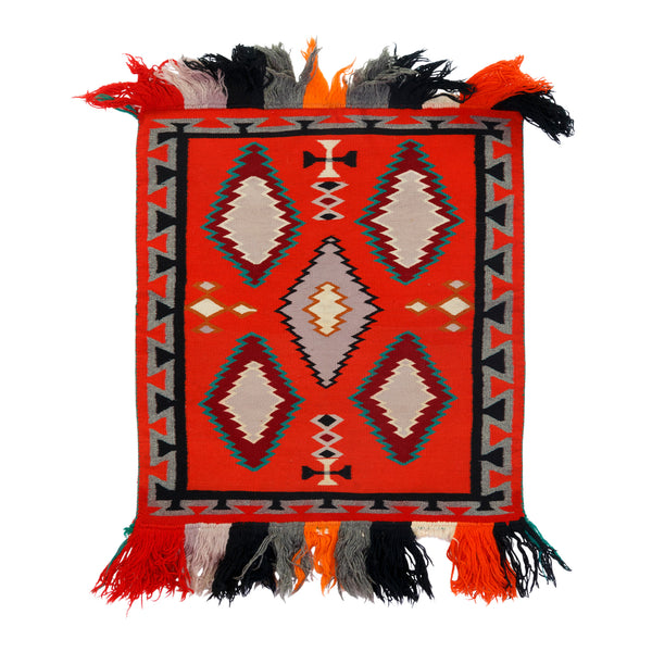 Navajo Germantown Single Saddle, Native, Weaving, Single Saddle Blanket