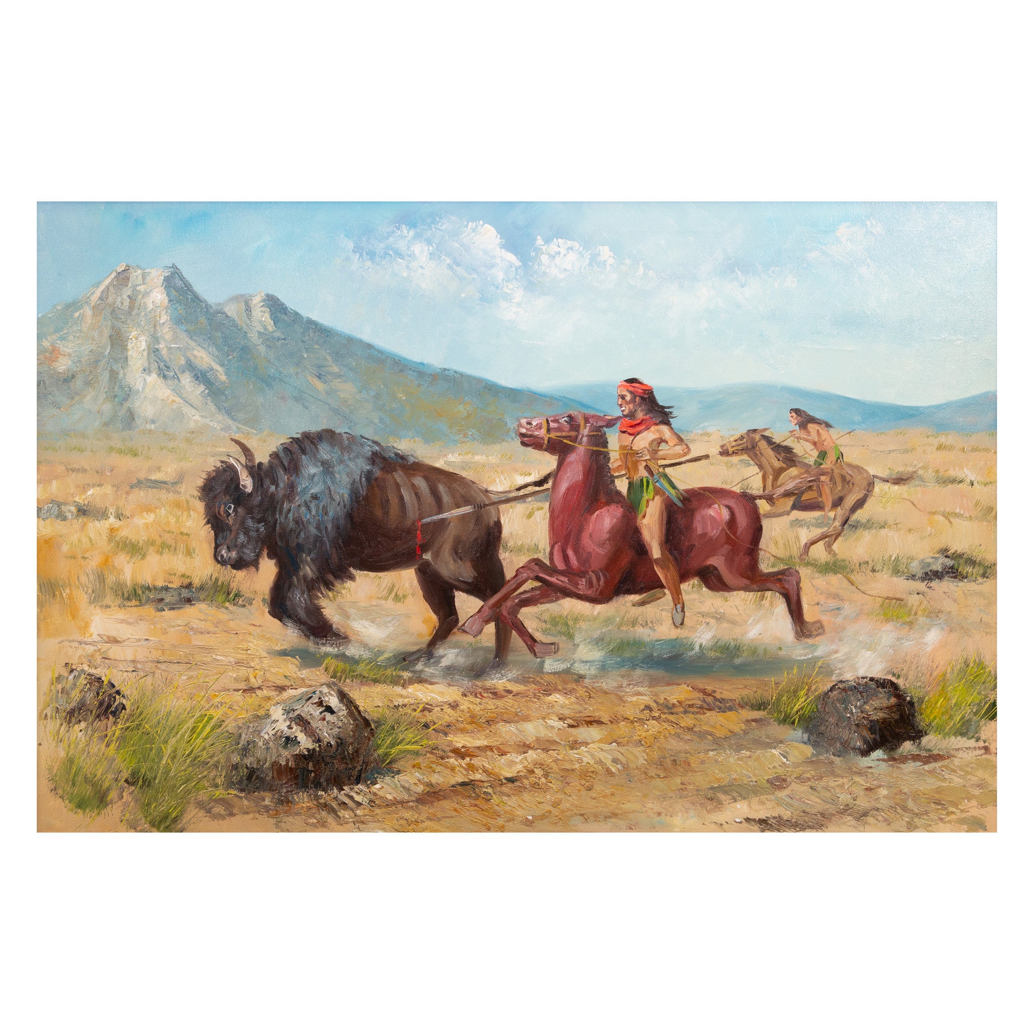 Buffalo Hunt by Lambert, Fine Art, Painting, Native American