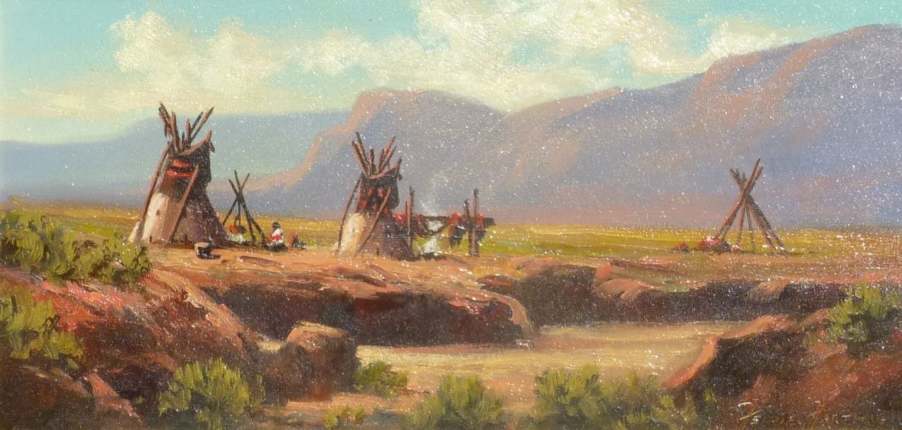 Buffalo Camp by Heinie Hartwig, Fine Art, Painting, Native American