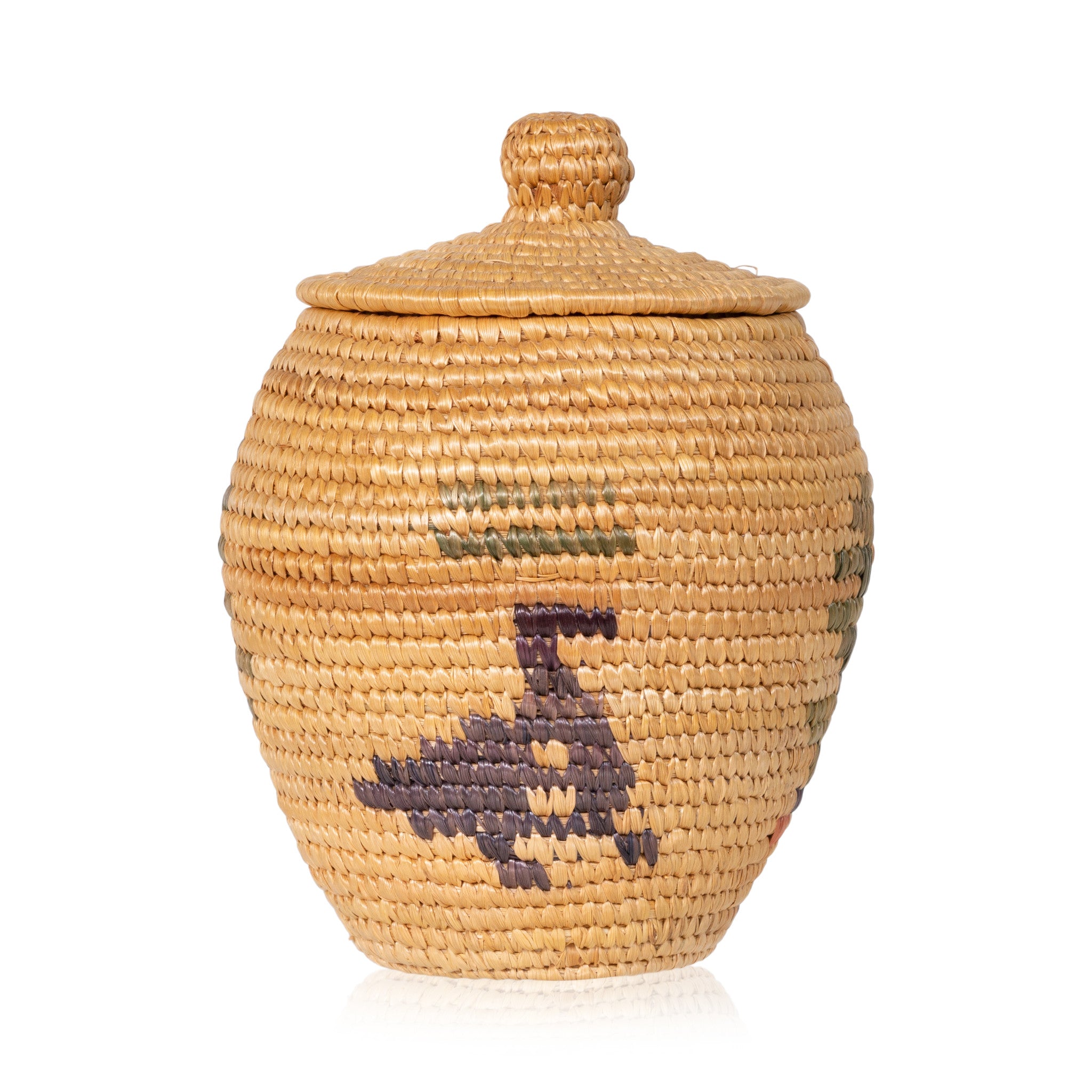 Alaskan Basketry Jar, Native, Basketry, Vertical