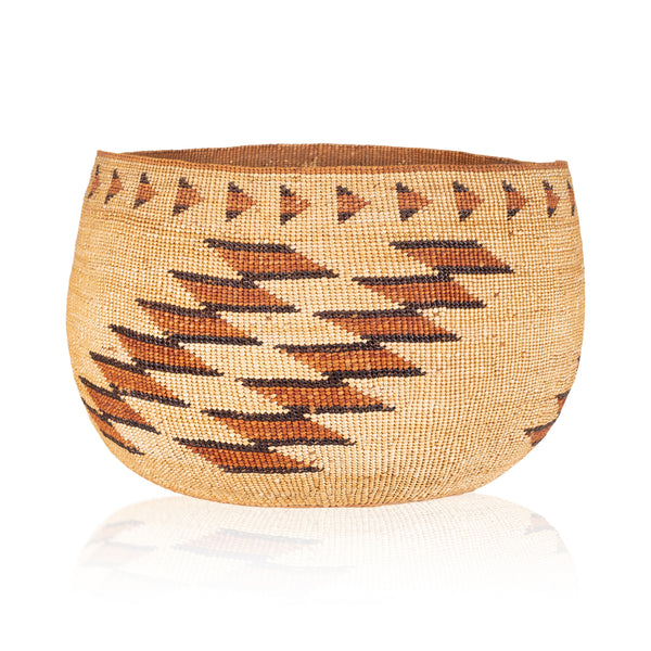 Karok Basketry Bowl, Native, Basketry, Vertical