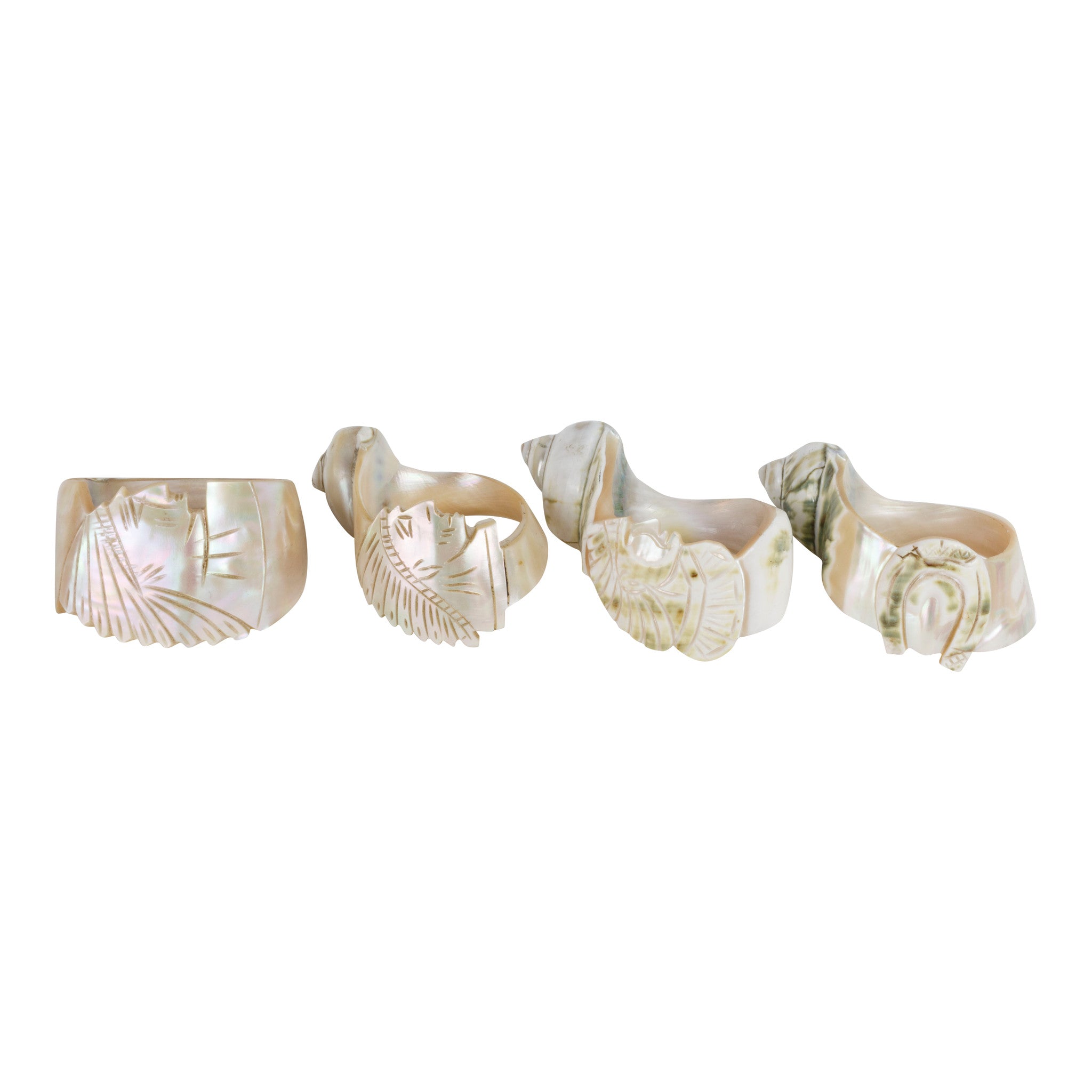 Hand Carved Conch Napkin Rings, Furnishings, Dining, Serveware
