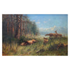 Montana Landscape with Felled Elk by John Fery, Fine Art, Painting, Wildlife