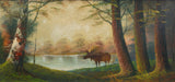 Moose at the Lake in the Woods, Fine Art, Painting, Wildlife