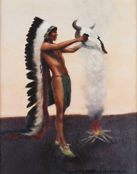 "The Prayer" by Mario Rabago, Fine Art, Painting, Native American