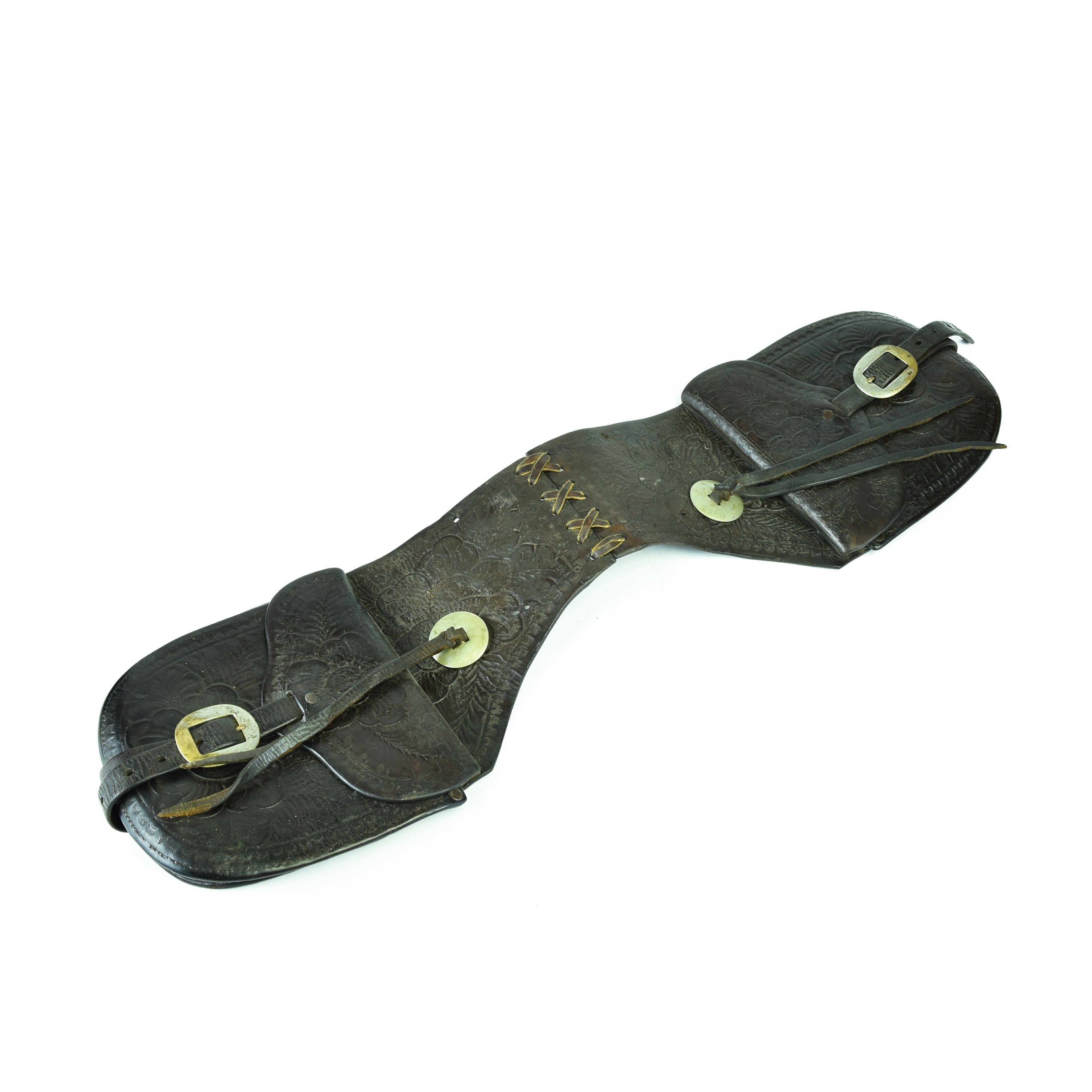 Hand-Tooled Leather Saddlebags