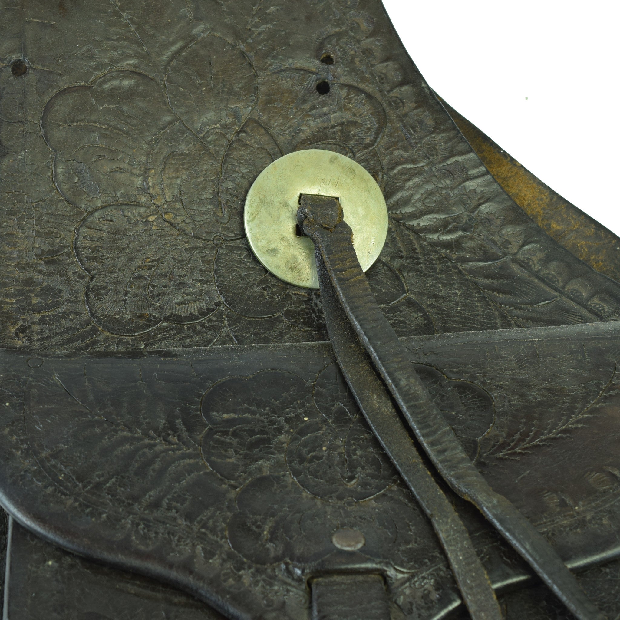 Hand-Tooled Leather Saddlebags