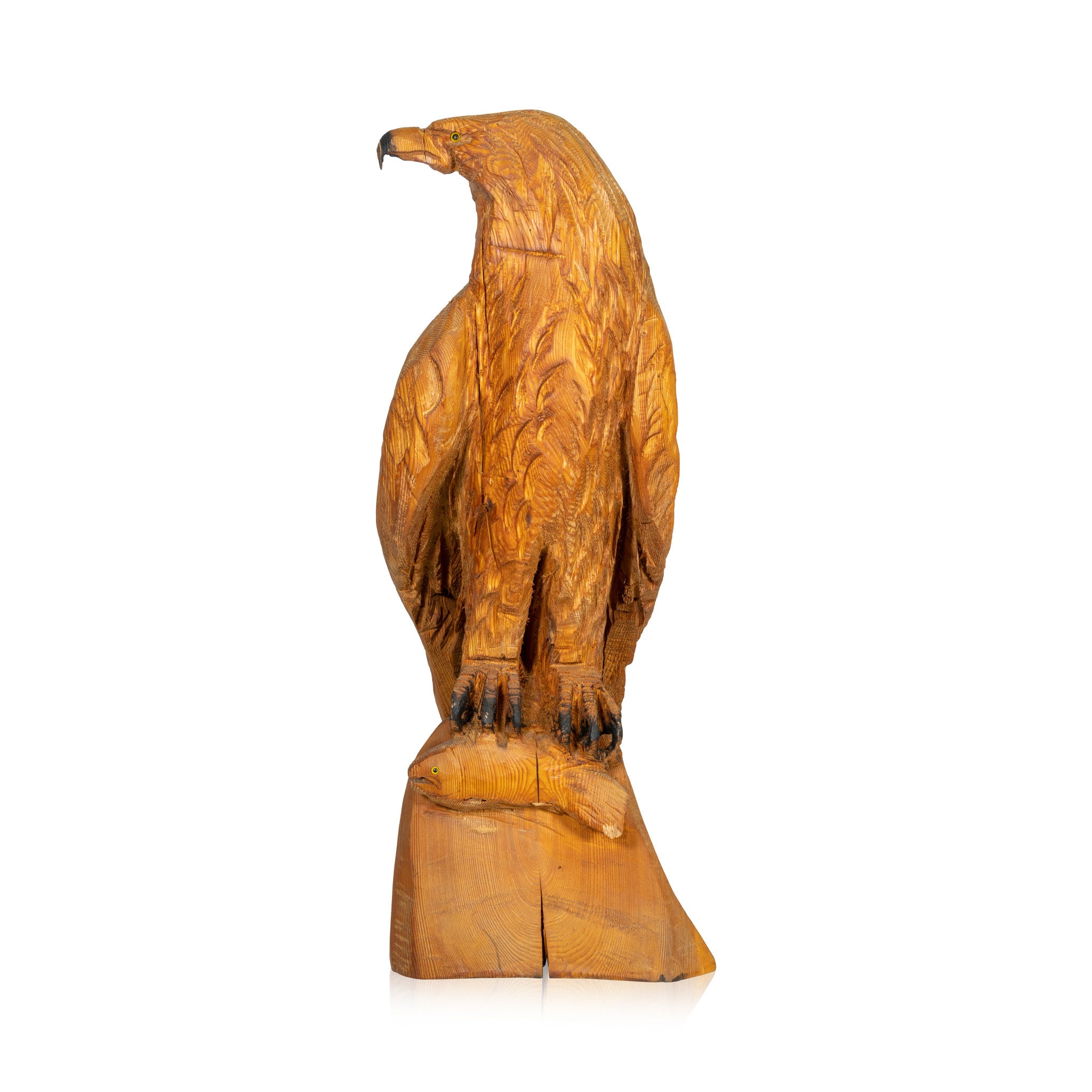Eagle with Fish Chainsaw Art, Furnishings, Decor, Folk Item