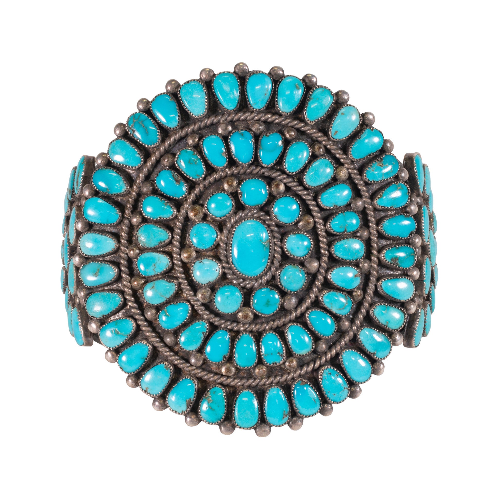 Lone Mountain Cluster Turquoise Bracelet, Jewelry, Bracelet, Native