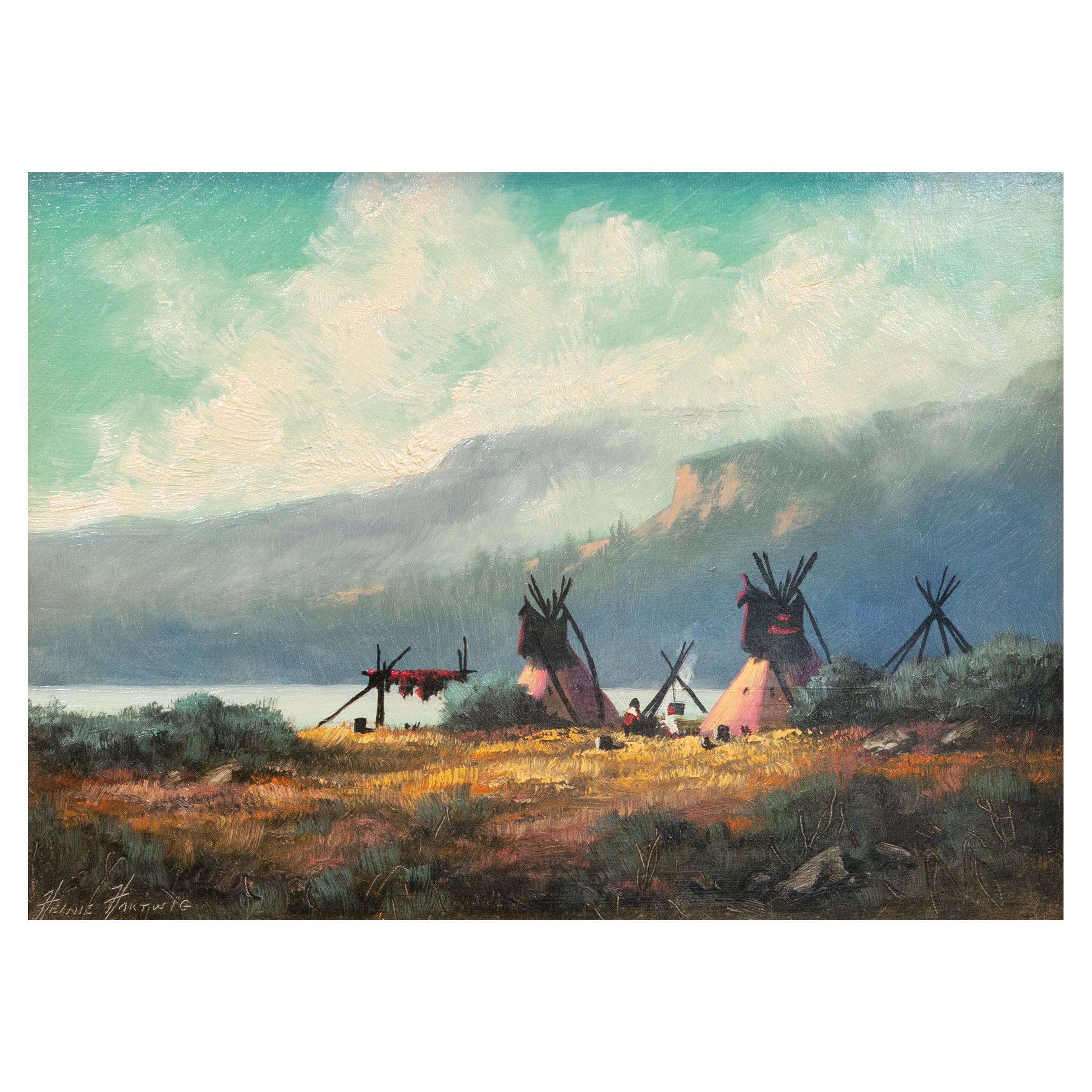 Below the Rockies By Heinie Hartwig, Fine Art, Painting, Native American
