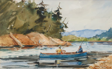 Salmon Fishing by Milt Weiler, Fine Art, Painting, Sporting