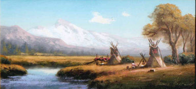 Montana Mountain By Heinie Hartwig, Fine Art, Painting, Native American