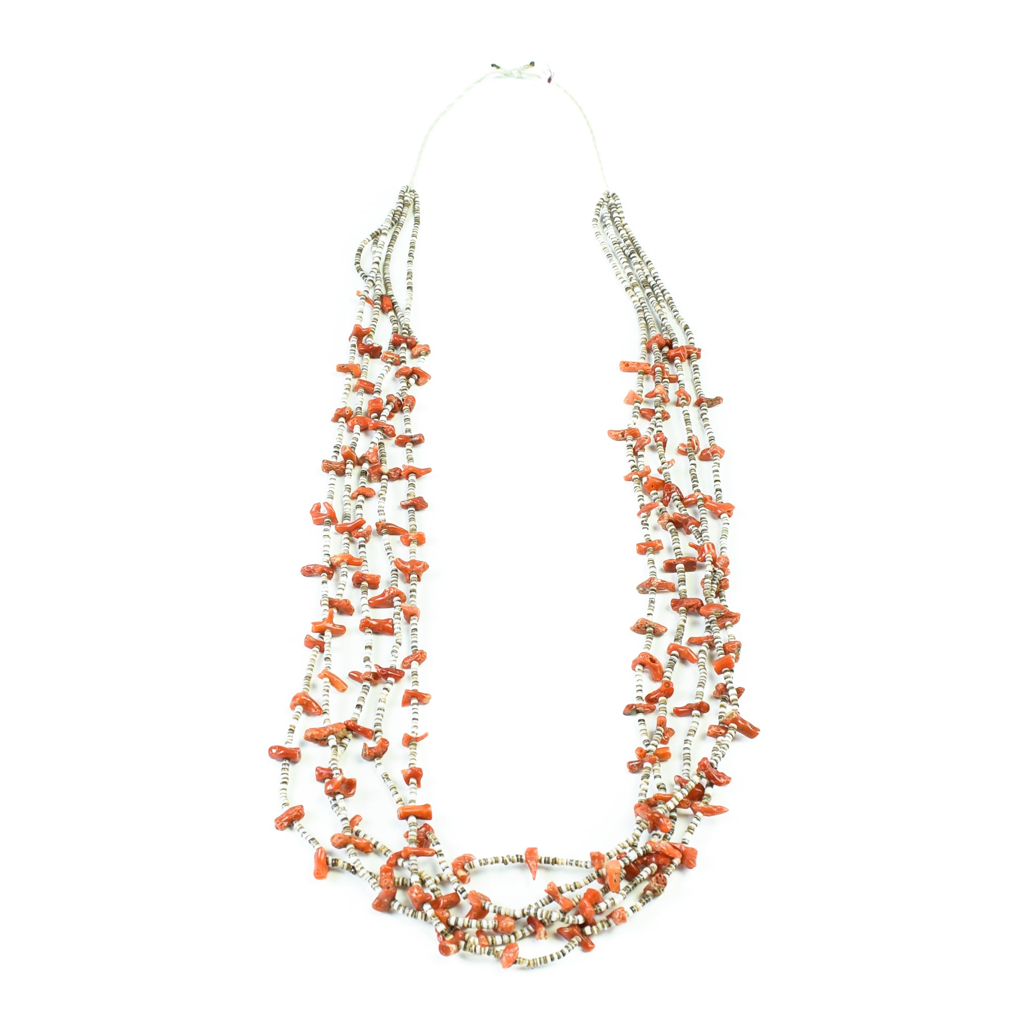 Zuni Heishi and Coral Strand Necklace, Jewelry, Necklace, Native