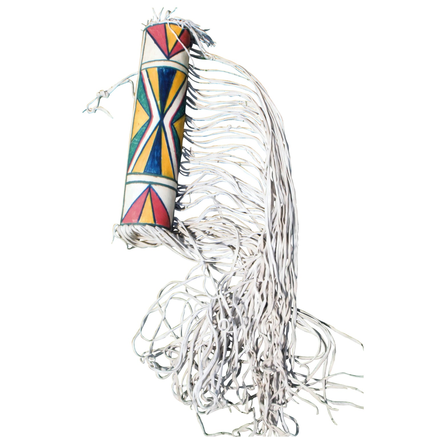 Nez Perce Parfleche Bonnet Cylinder, Native, Parfleche, Bonnet Case