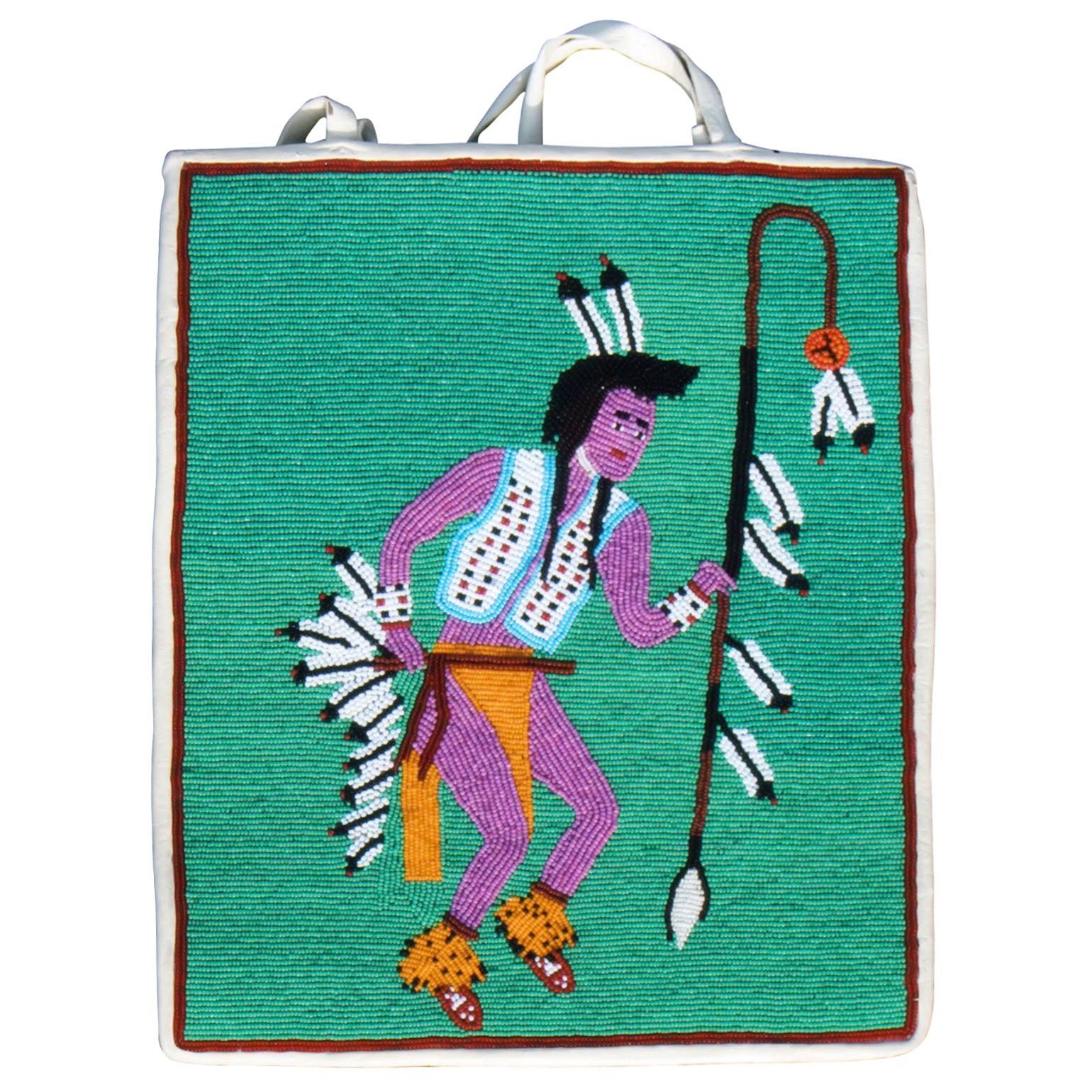Nez Perce Pictorial Flat Bag, Native, Beadwork, Flat Bag