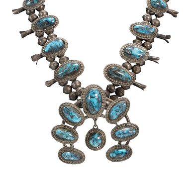 Navajo Turquoise Squash Blossom, Jewelry, Necklace, Native
