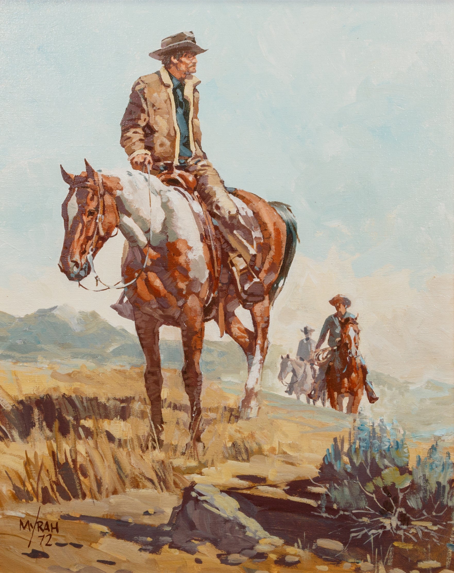 On the Trail by Newman Myrah, Fine Art, Painting, Western