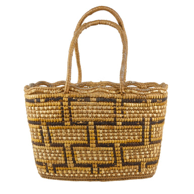 Partially Imbricated Klickitat Basket, Native, Basketry, Vertical