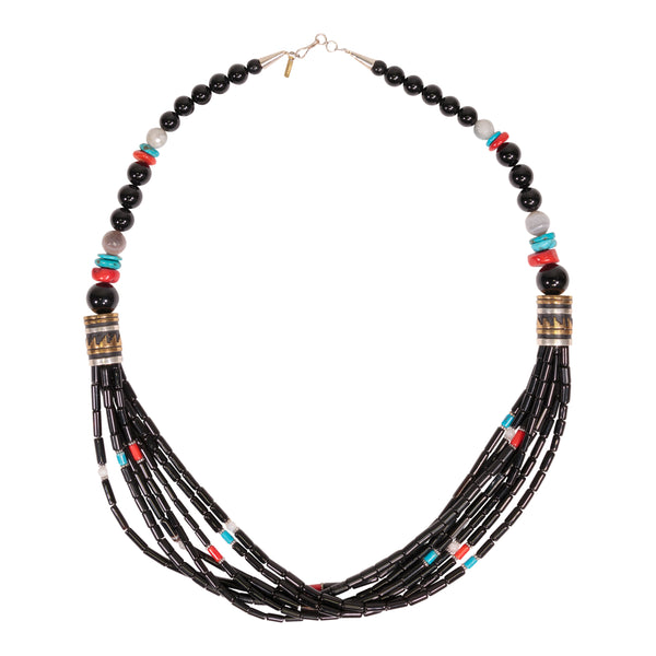 Navajo Onyx Necklace by Tommy Singer, Jewelry, Necklace, Native