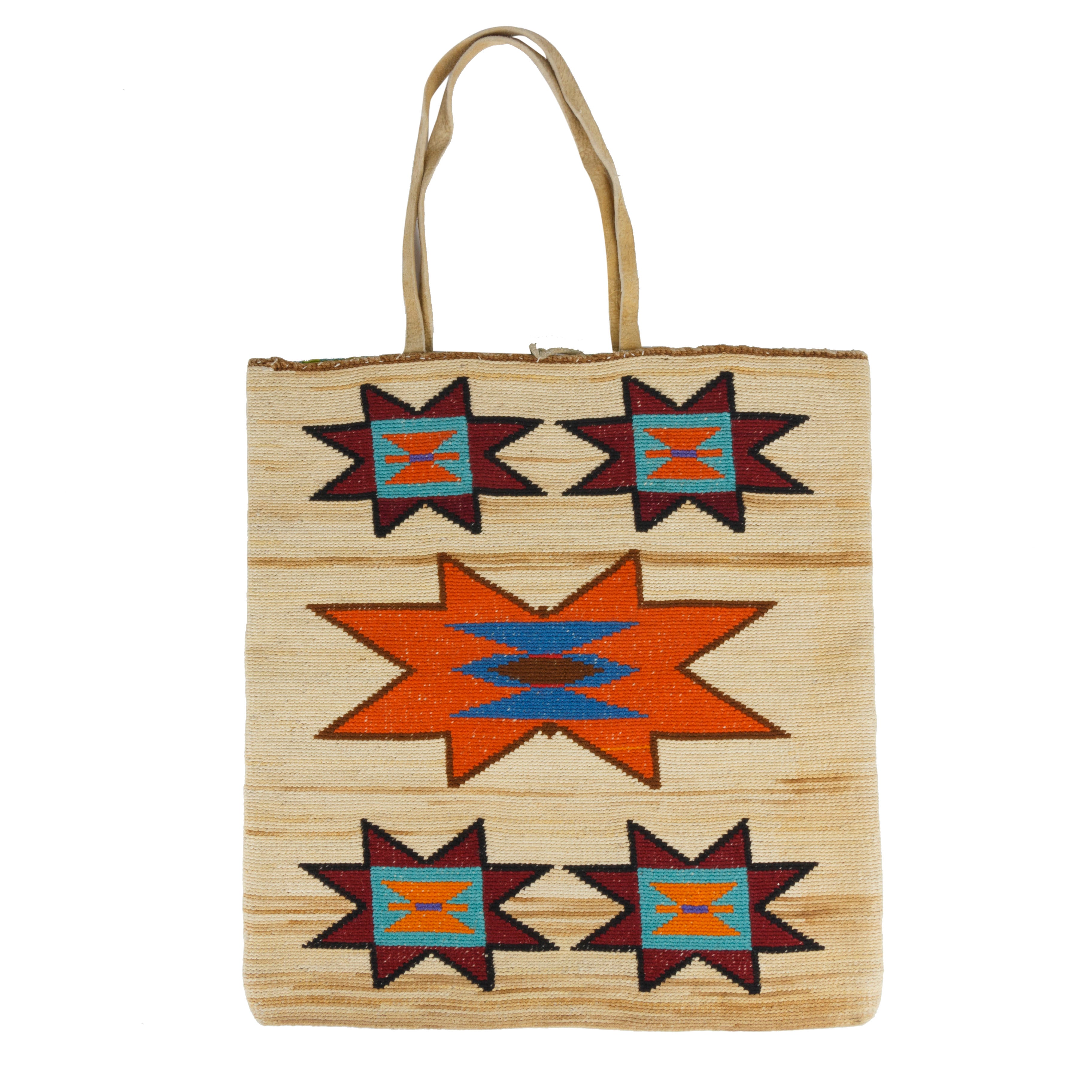 Nez Perce Pictorial Corn Husk Bag, Native, Basketry, Corn Husk