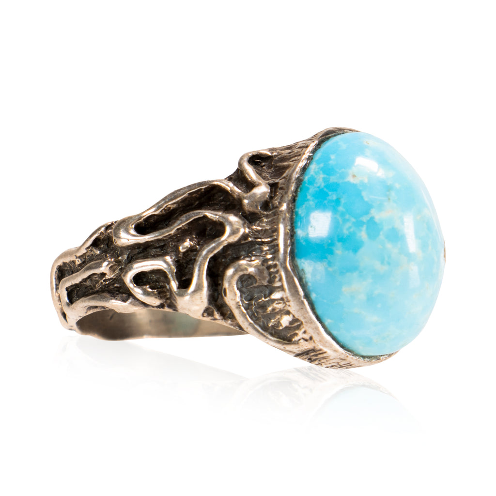 Vintage 1970's Southwest Turquoise Ring in Sterling Silver | Burton's –  Burton's Gems and Opals