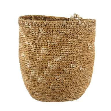 Klickitat Basket with Flour Sack Strap, Native, Basketry, Vertical