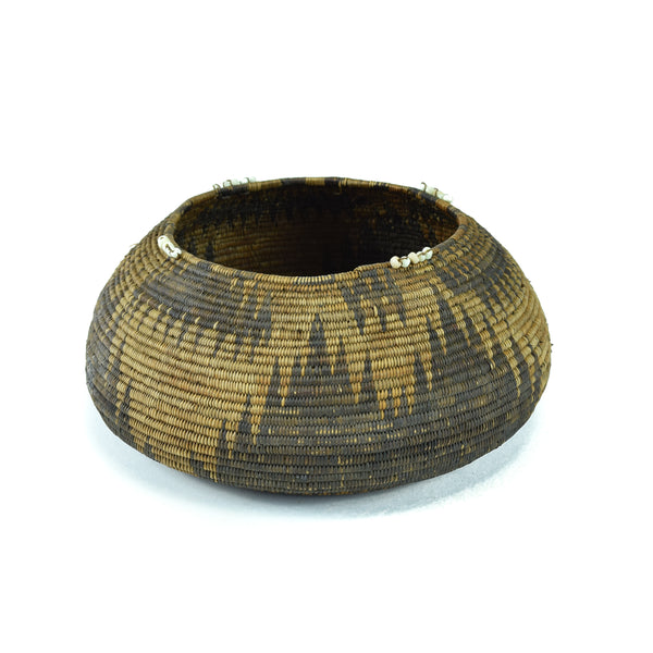 19th Century Patwin Basket, Native, Basketry, Vertical