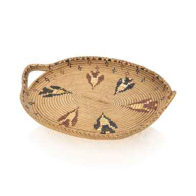 Polychrome Salish Tray, Native, Basketry, Plate