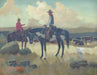 Cowboys with Cattle at Sunset by Charles Damrow, Fine Art, Painting, Western