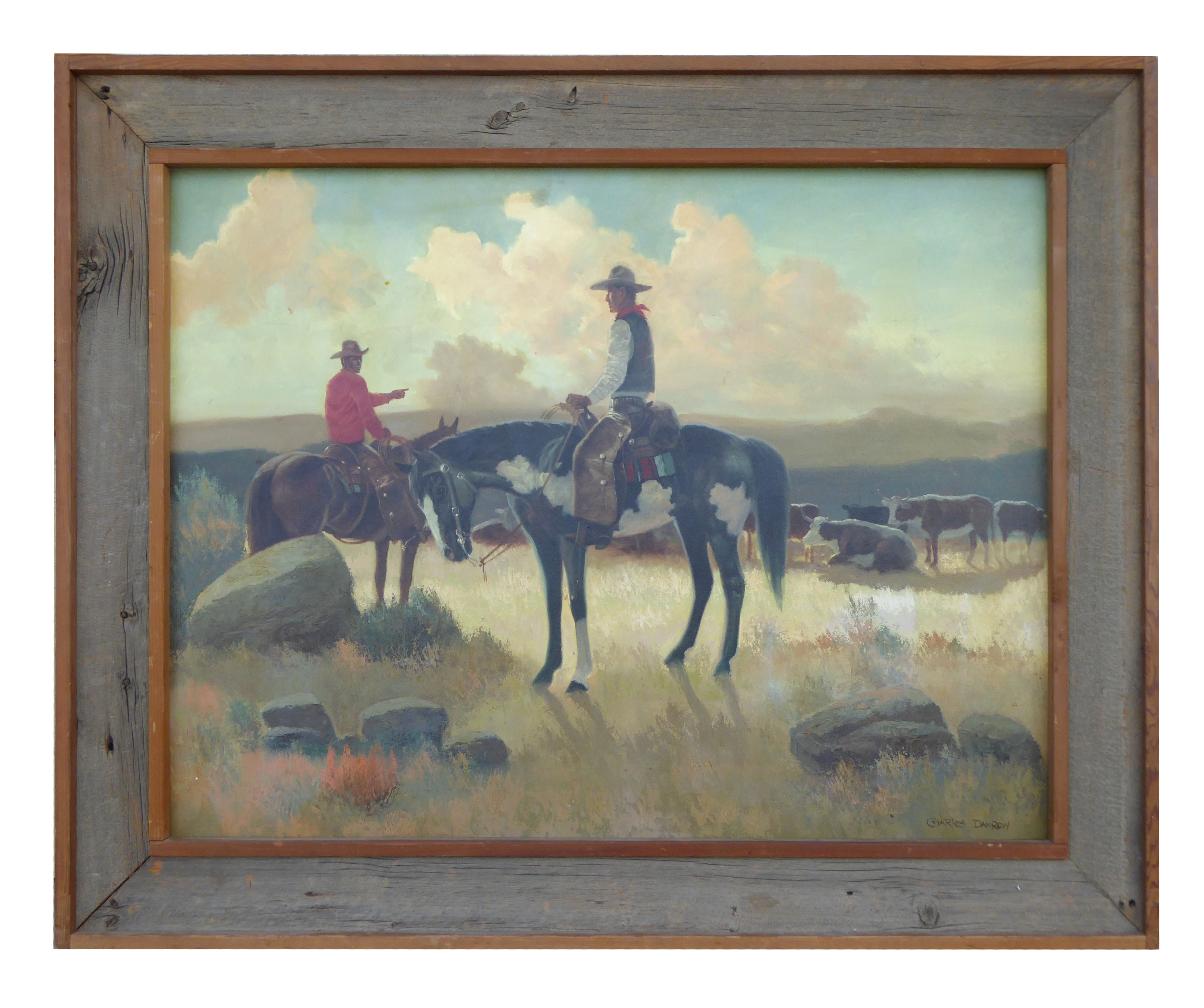 Cowboys with Cattle at Sunset by Charles Damrow