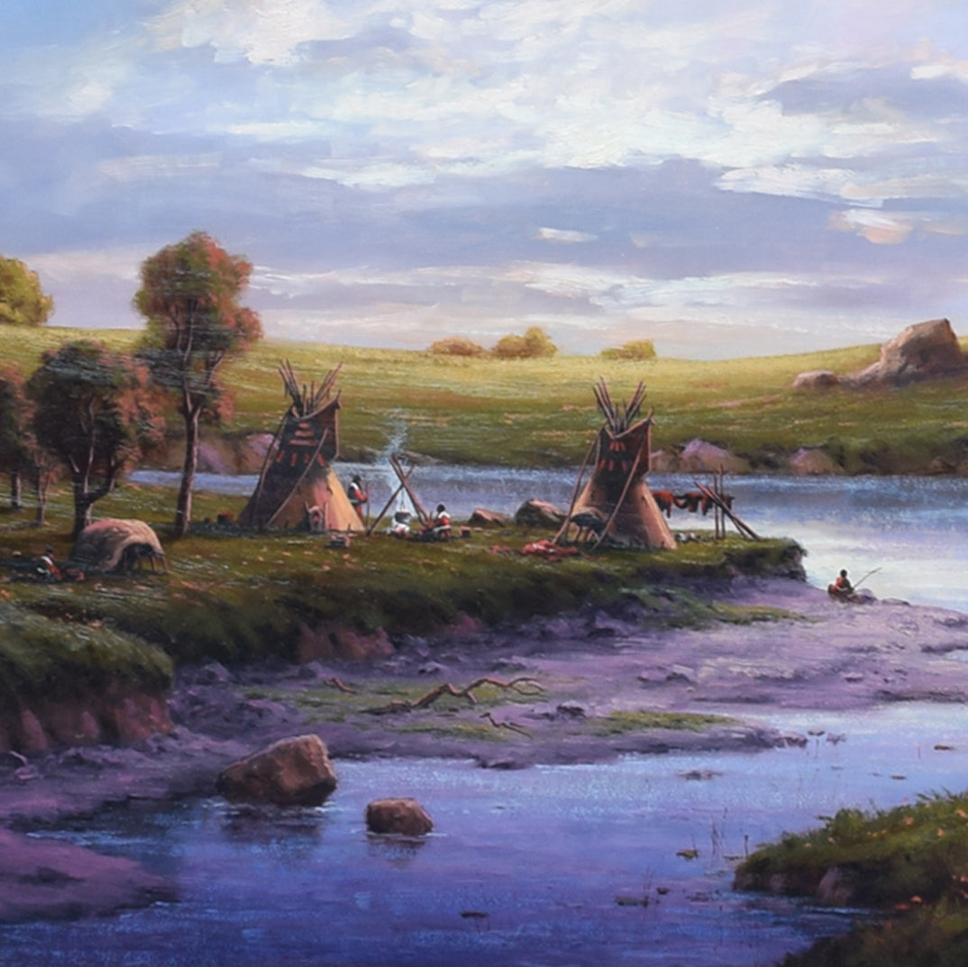 A Sunset at the River Camp by Heinie Hartwig